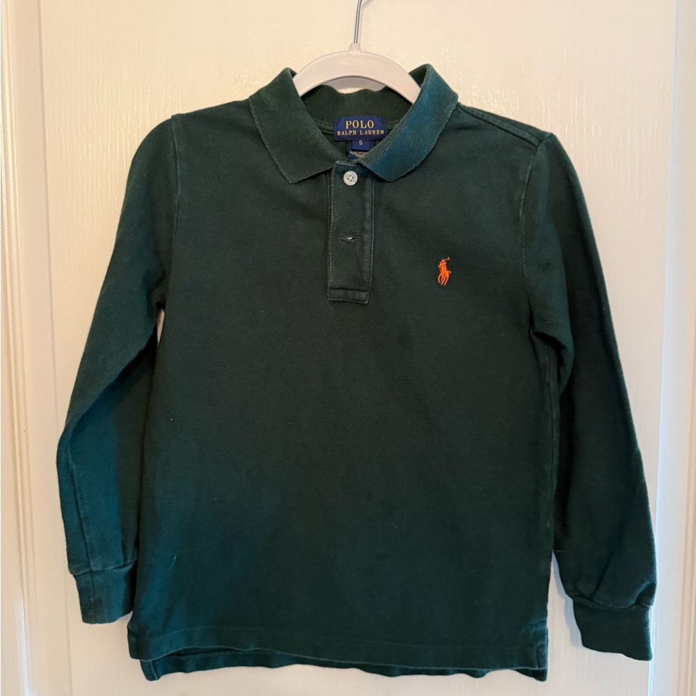 Polo by Ralph Lauren Kids Dark Green Long Sleeve Polo